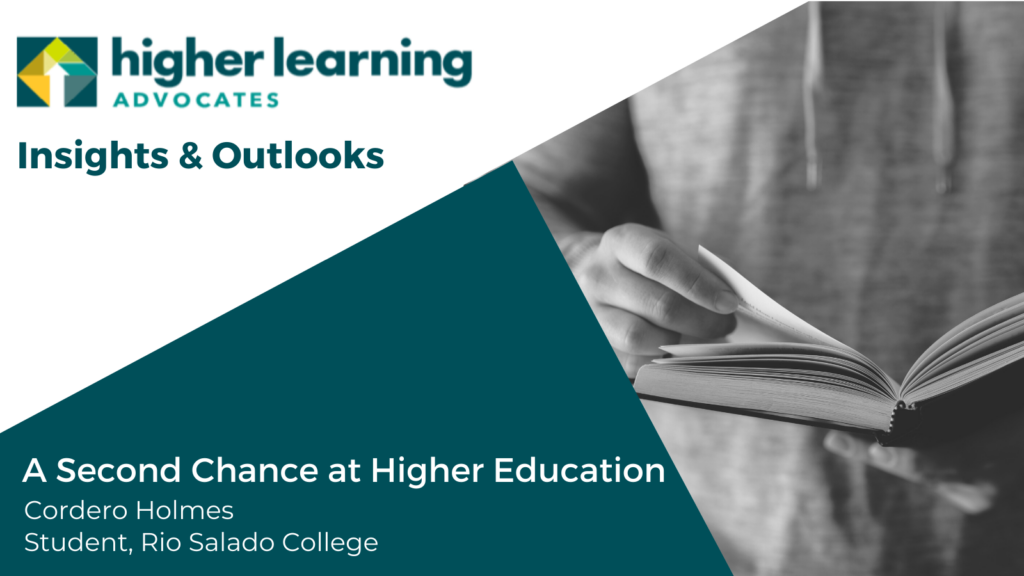 HLA Insights and Outlooks A second chance at higher education Cordero Holmes