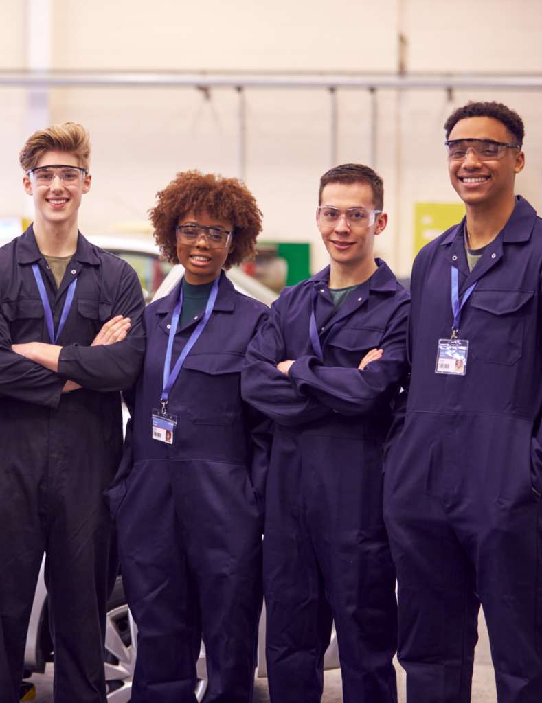 photo of mechanics students smiling