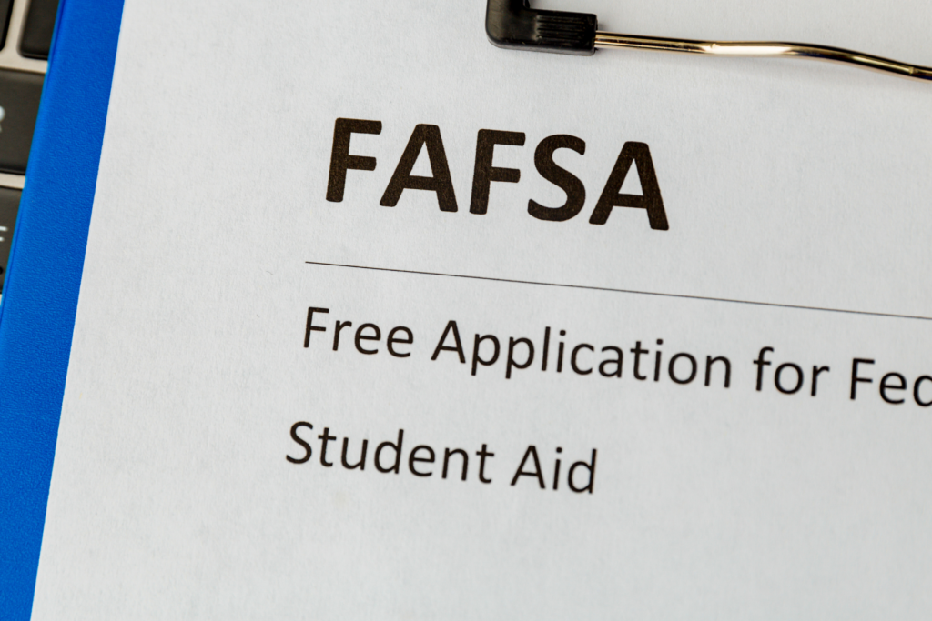 Photo of FAFSA application