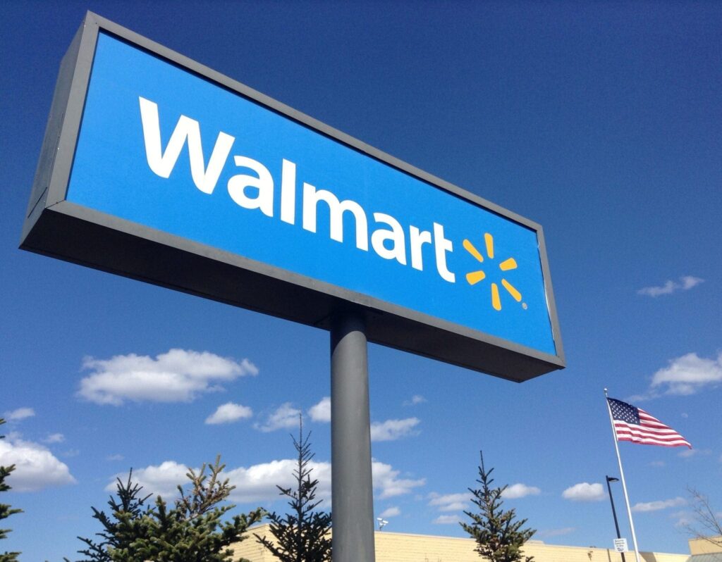 Walmart Store Sign blue sky background